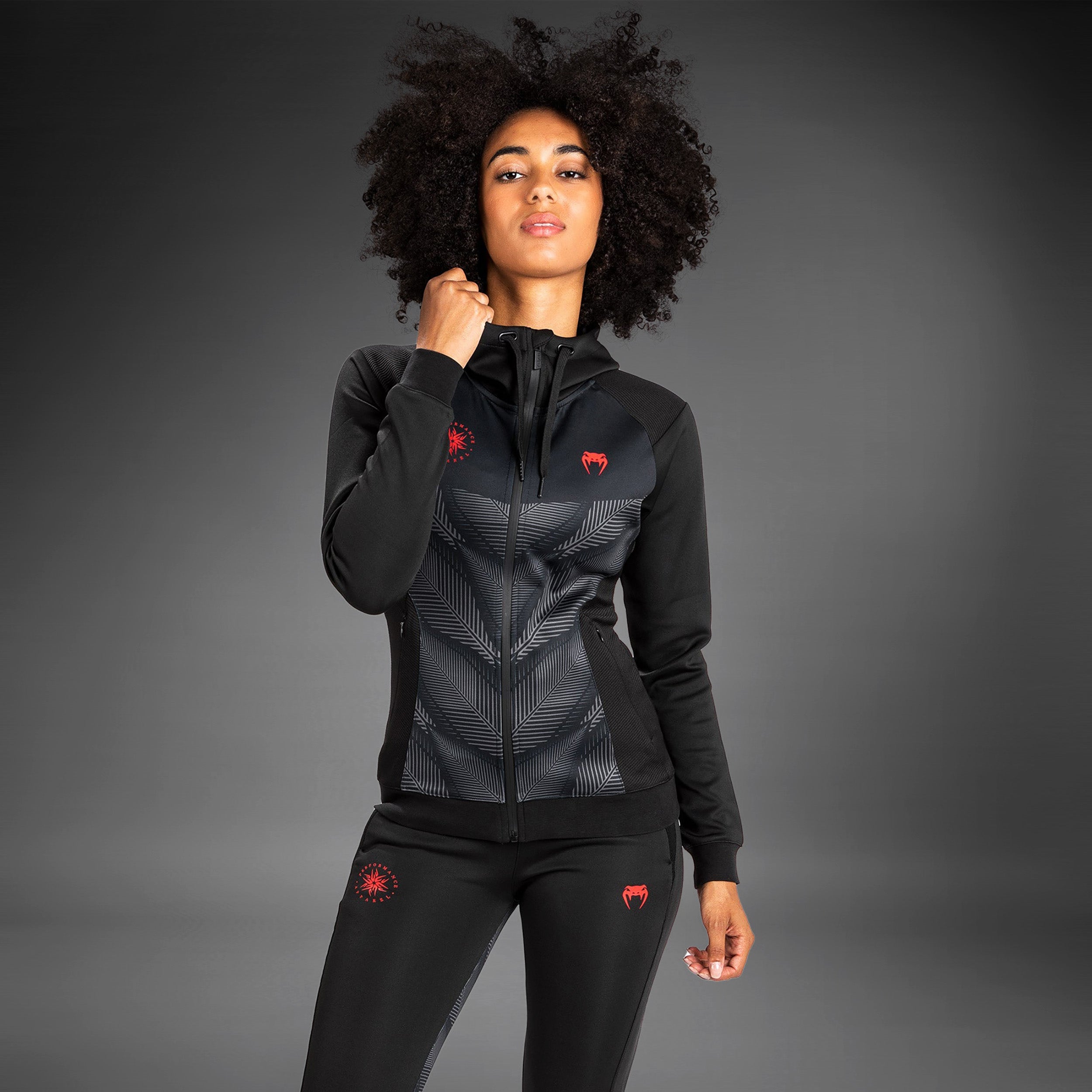 Sweatshirt à Capuche Venum Phantom - Pour Femme - Noir/Rouge