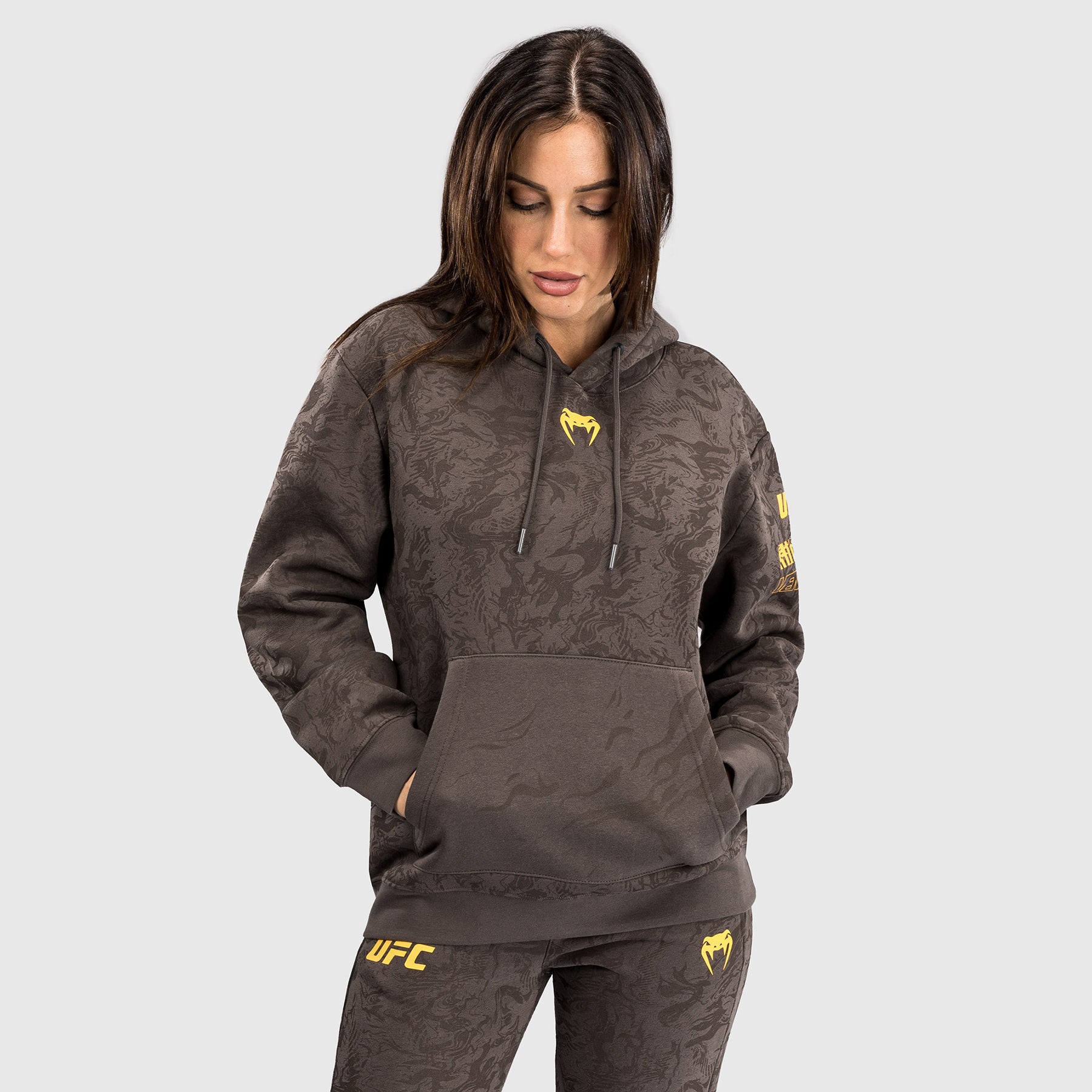 Sweatshirt à Capuche pour Femmes UFC Fusion by Venum Fight Week - Marron Terrestre