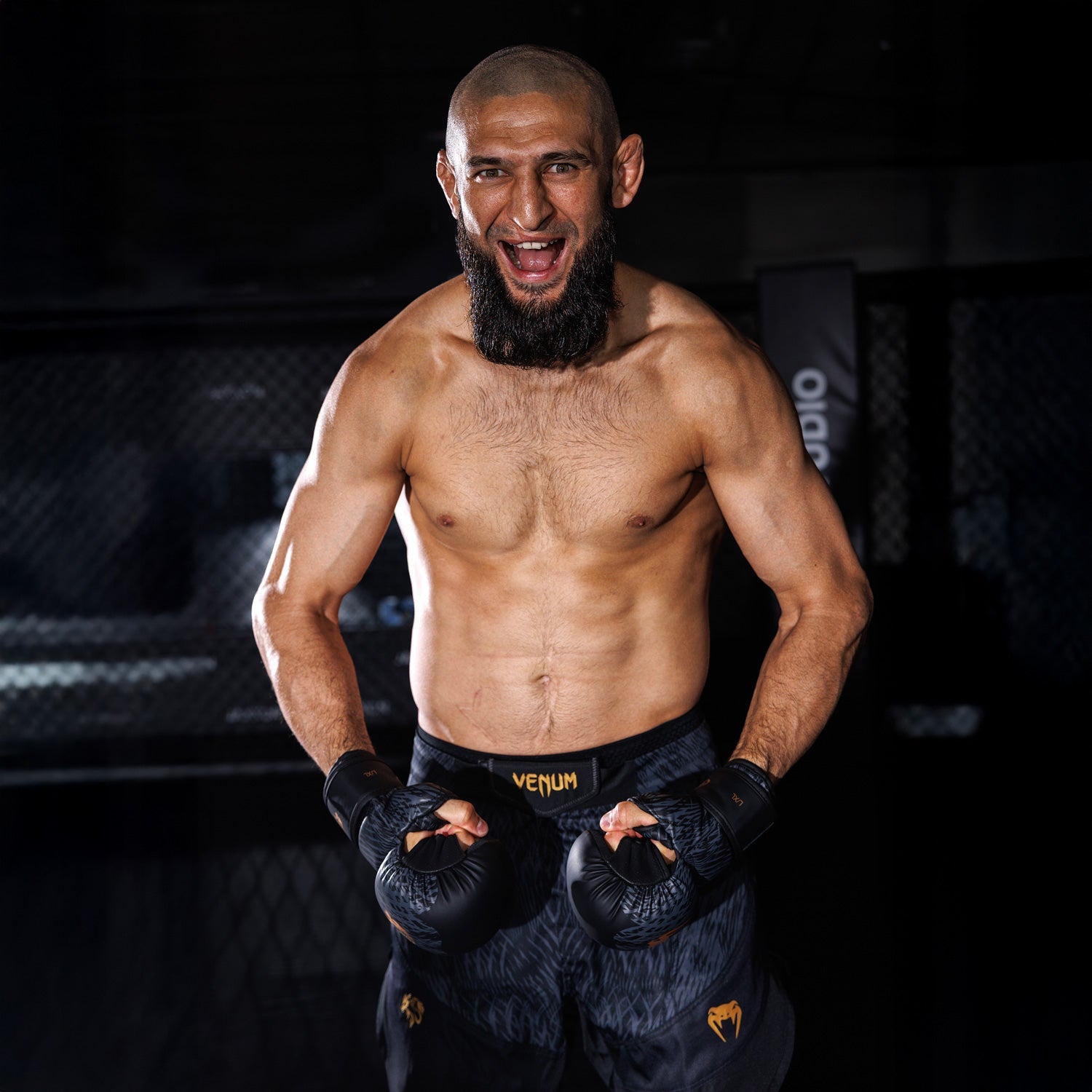 Short de combat Venum x Chimaev - Noir/Gris