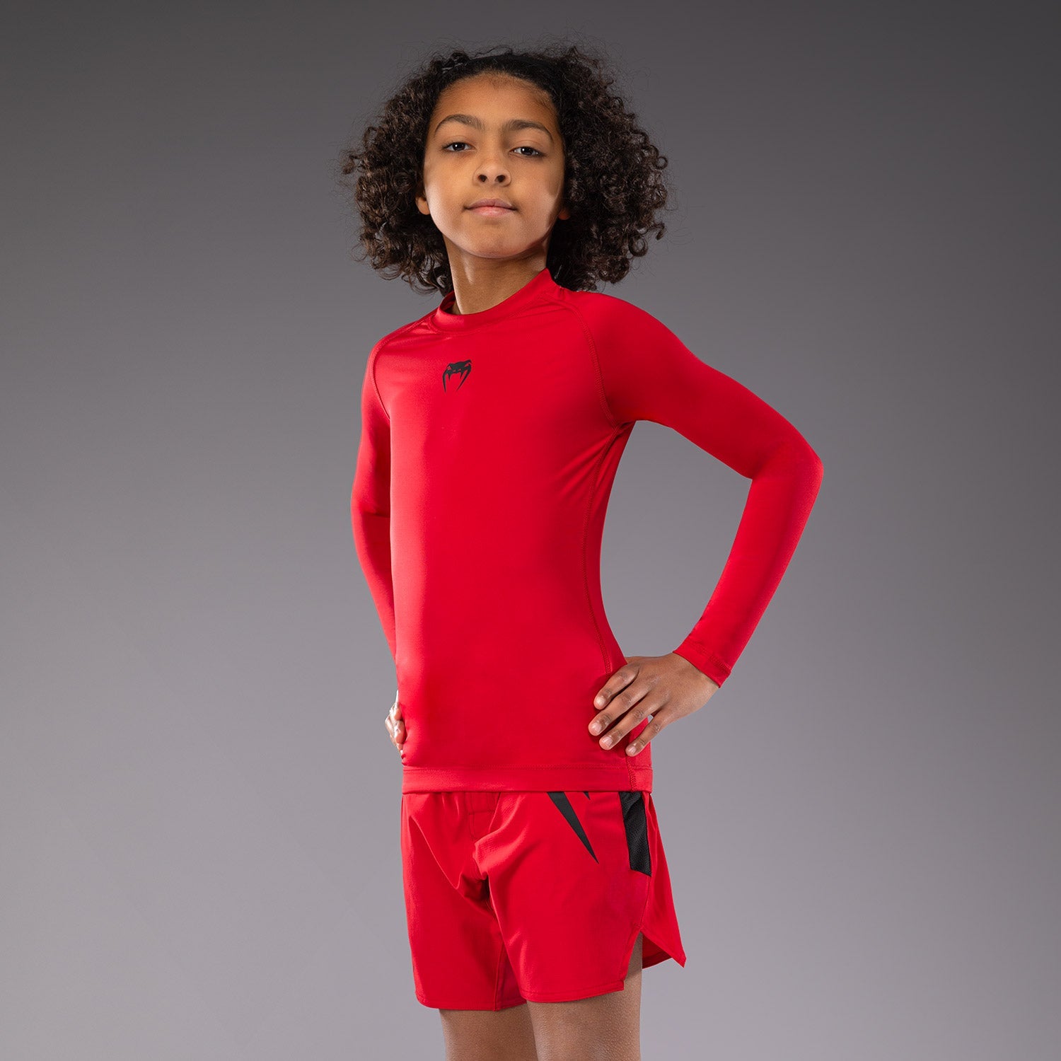 Rashguards Manches Longues pour Enfants Venum Contender - Rouge Cerise