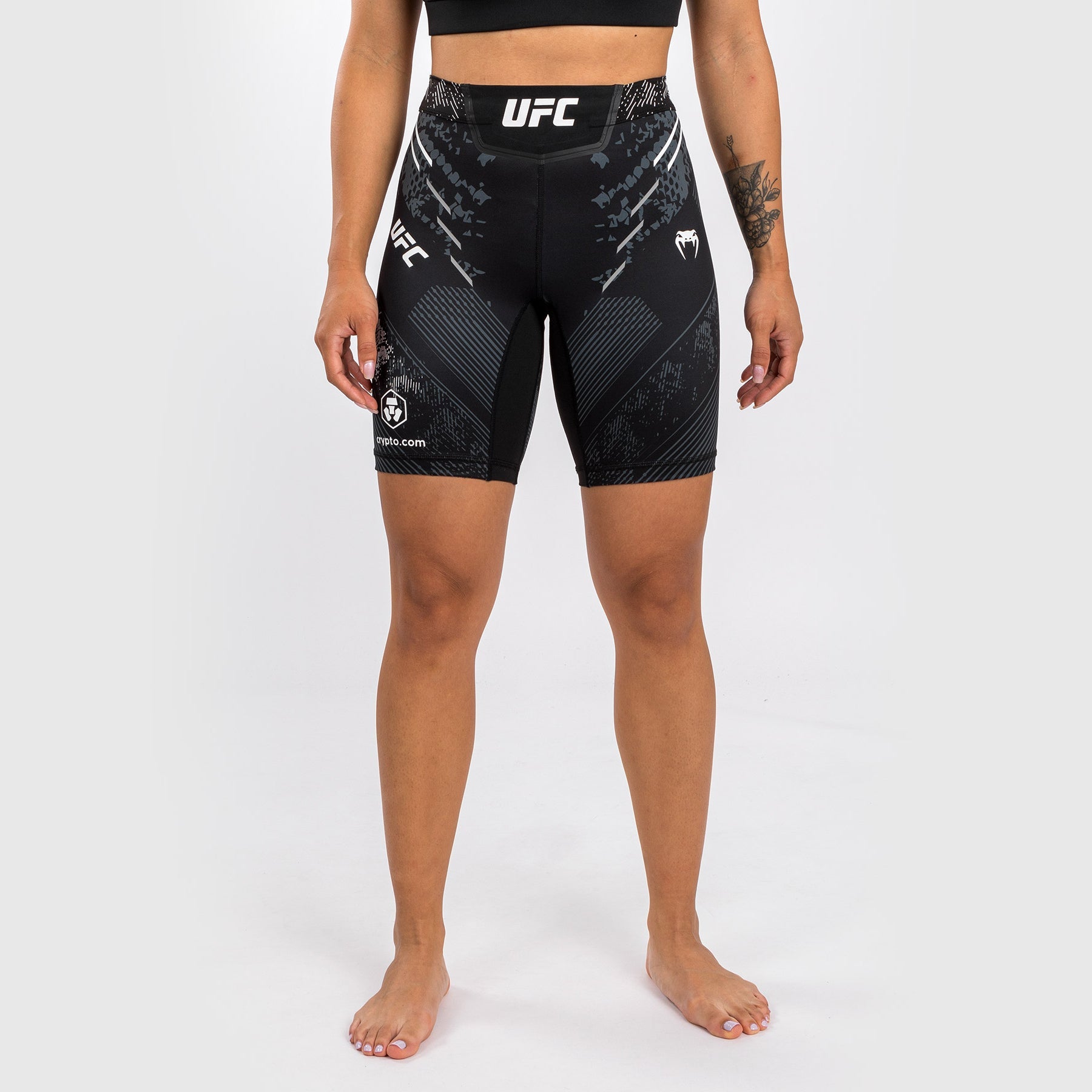 Short de compression Long Fit pour Femmes UFC Adrenaline by Venum Authentic Fight Night - Noir