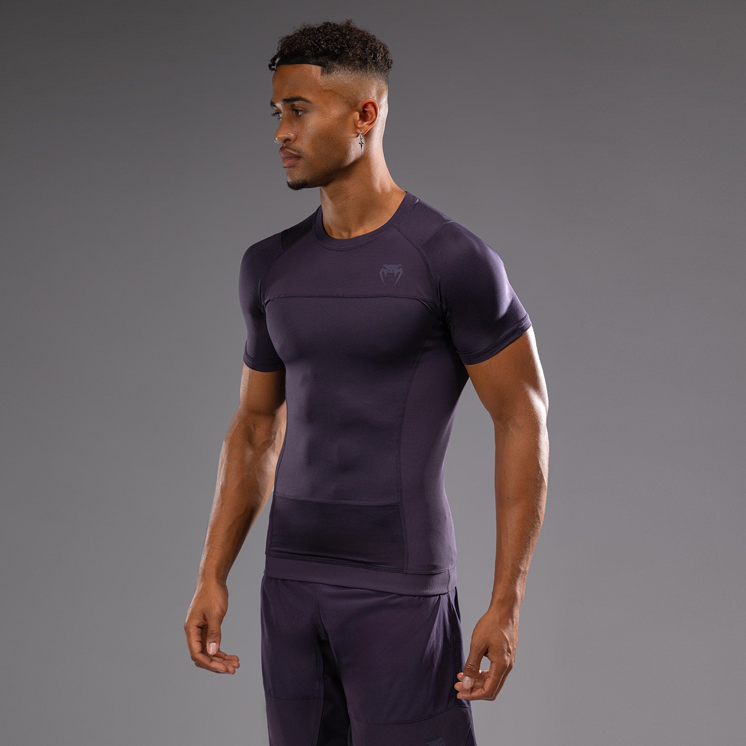 Rashguard à Manches Courtes Venum G-Fit Air pour Hommes - Violet Intense