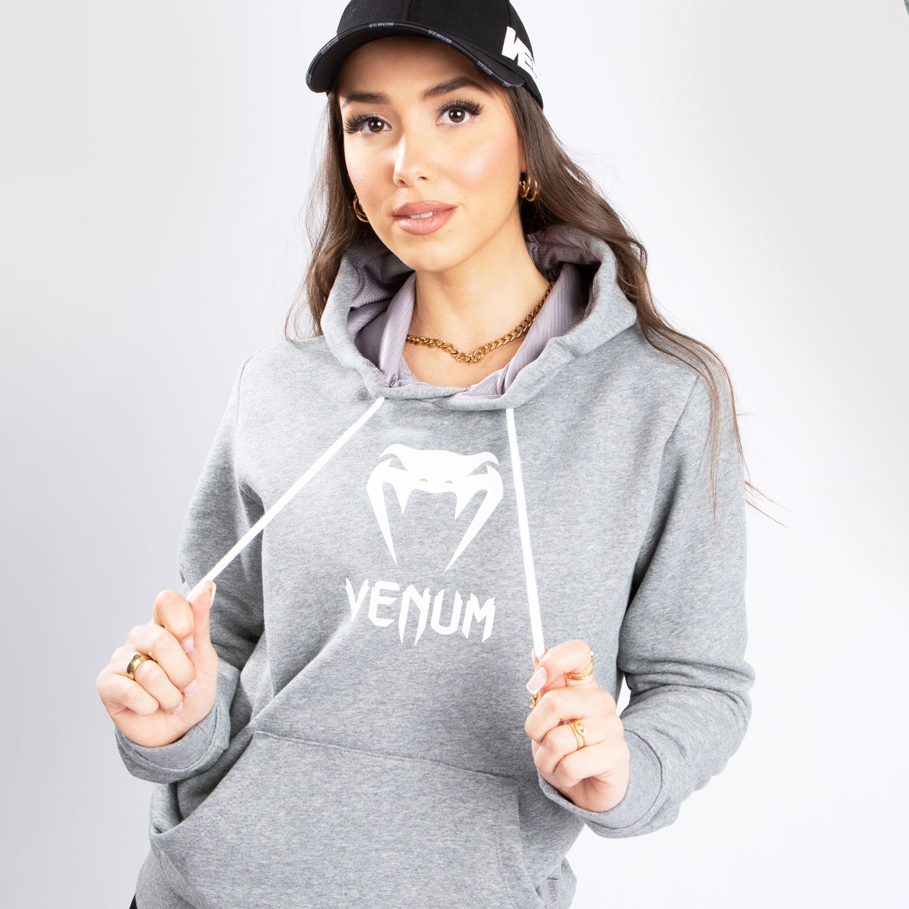 Sweatshirt à Capuche Venum Classic - Pour Femme - Gris Chiné Clair
