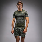 Rashguard à Manches Courtes Venum G-Fit Air pour Hommes - Camo Militaire