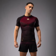 Rashguard Manches Courtes Venum Tactical XT- Noir/Bordeaux/Or