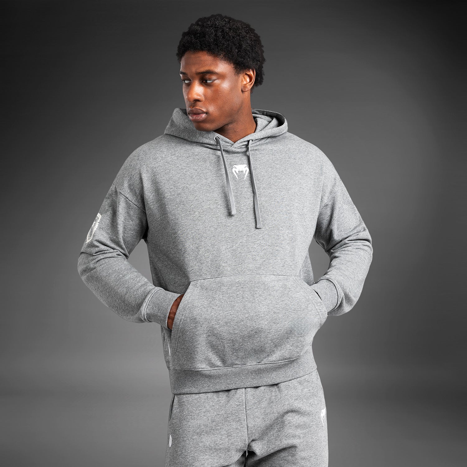 Sweatshirt À Capuche Pour Hommes Venum Vortex XL Lite - Gris Clair Chiné