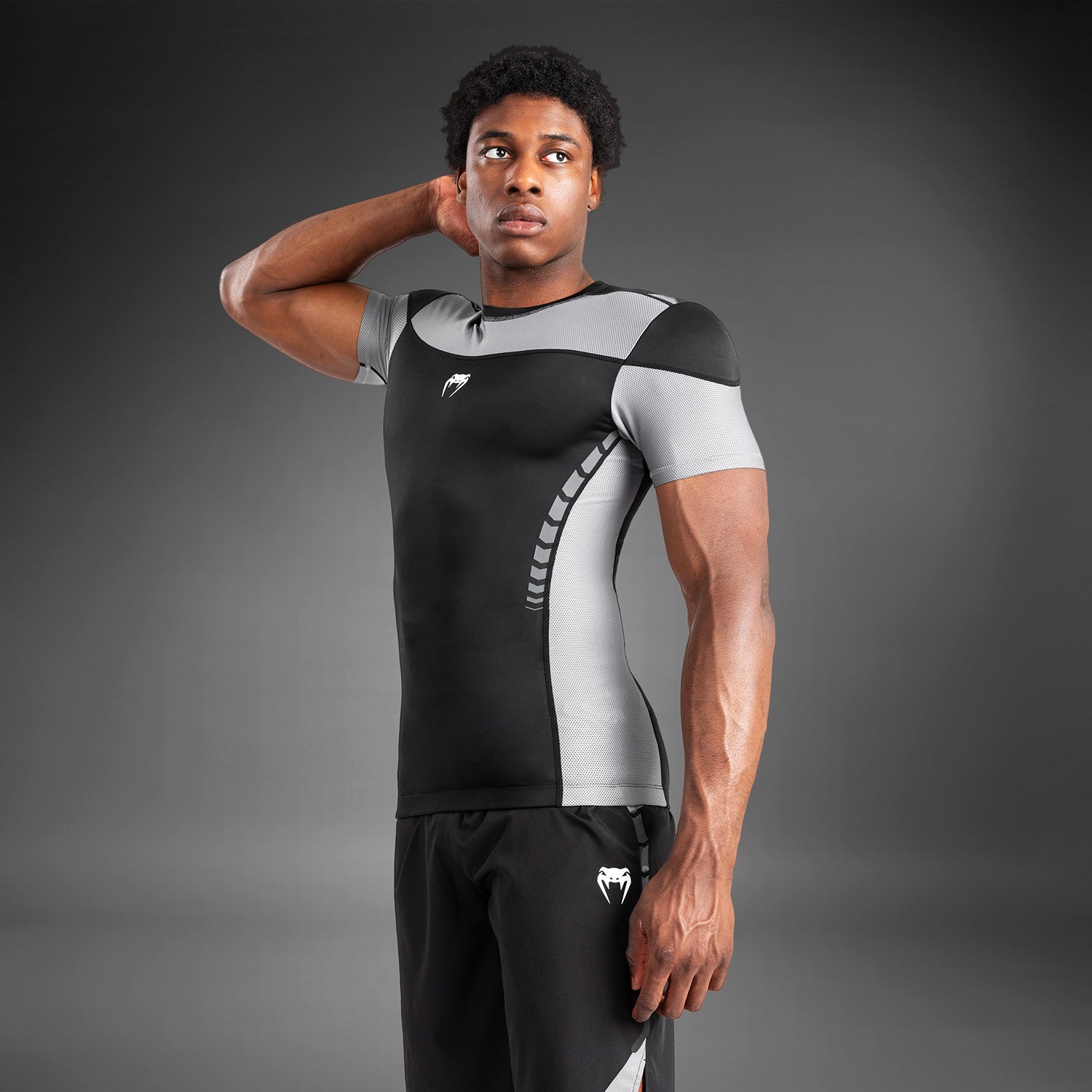 Rashguard À Manches Courtes pour Hommes Venum Tempest - Noir/Gris