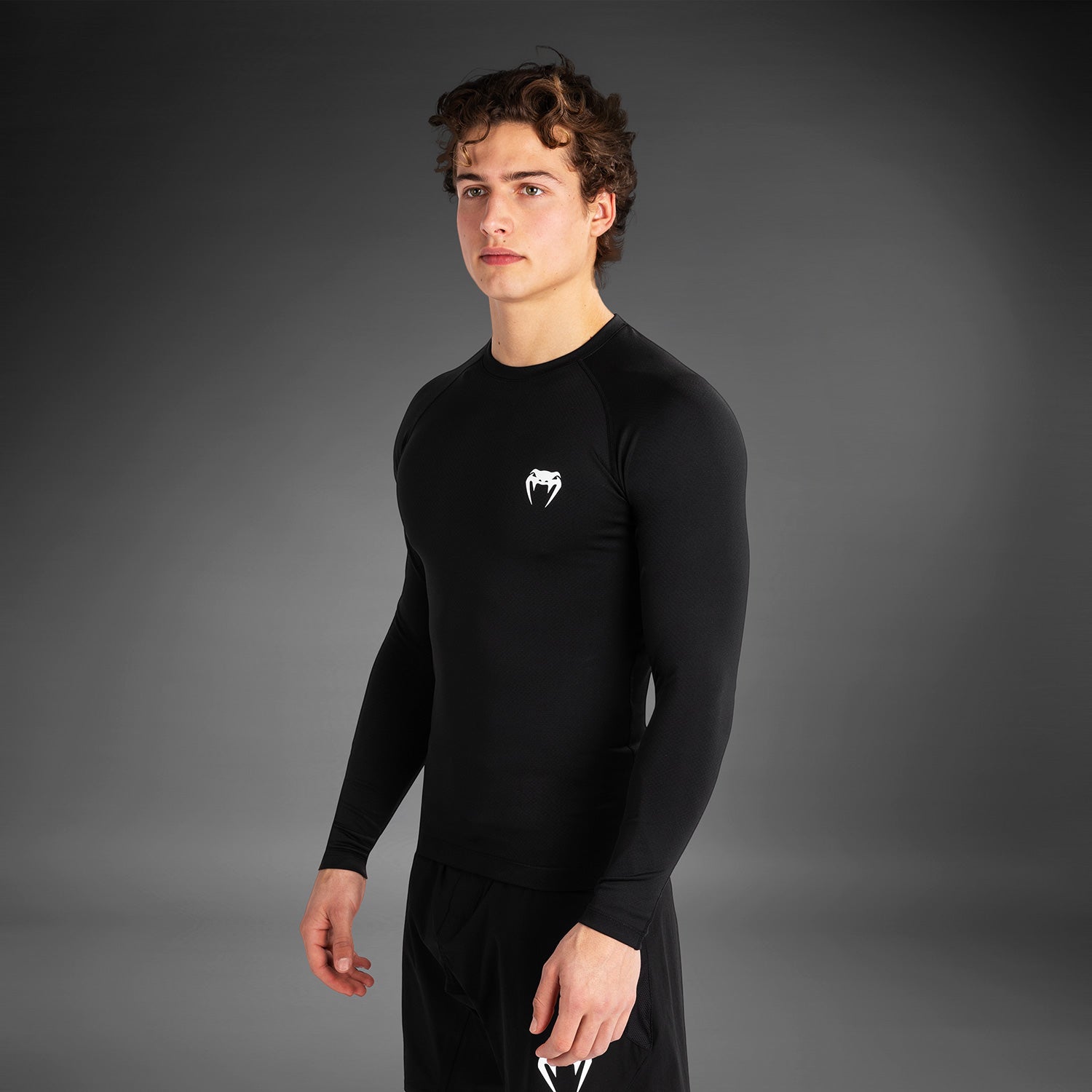 Rashguard à manches longues pour hommes Venum Contender - Noir/Blanc