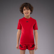 Rashguards Manches Courtes pour Enfants Venum Contender - Rouge Cerise