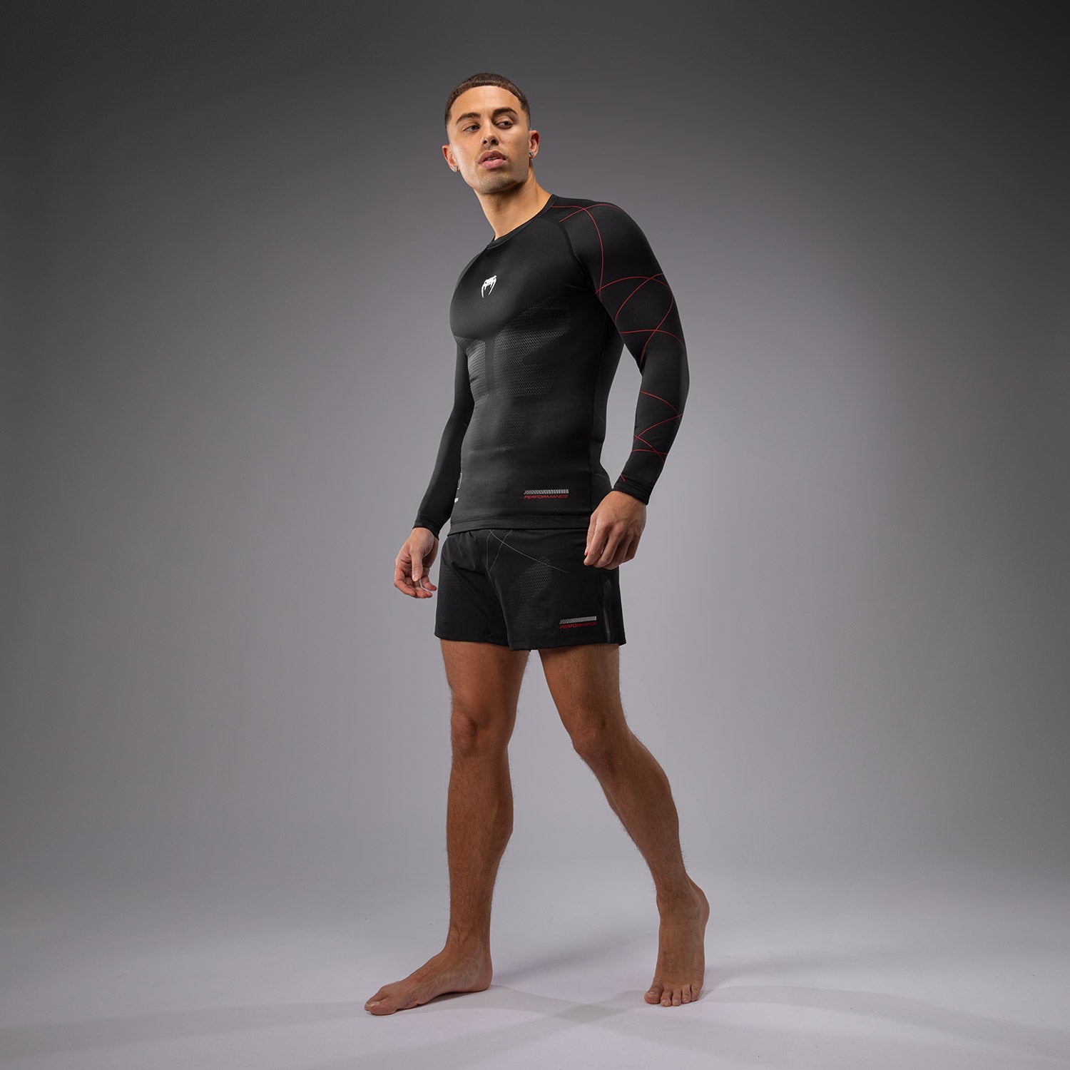 Rashguard Manches Longues Venum Tactical XT- Noir/Rouge Feu